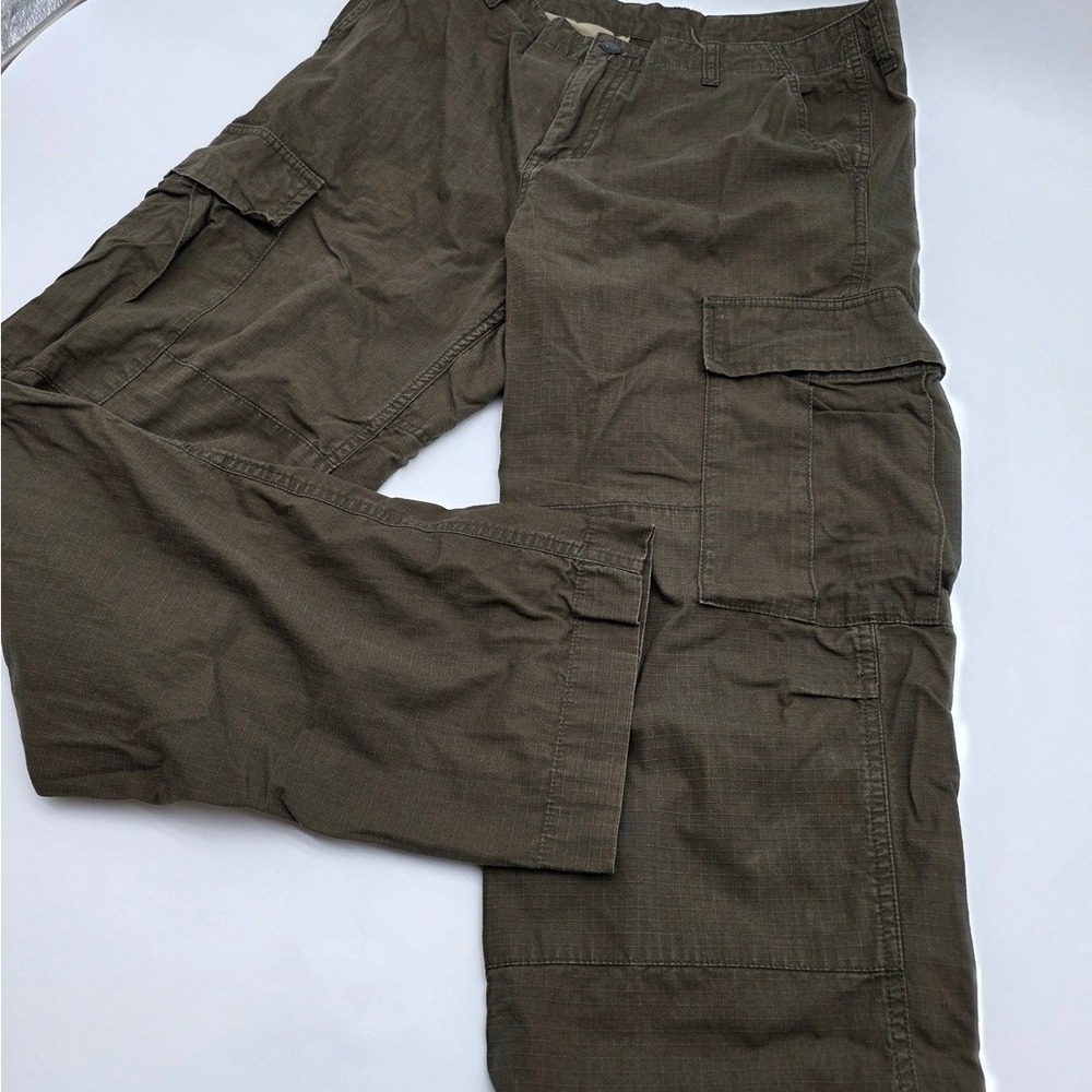 Ripstop WIP Cargo Pants Mens 33x32 Olive Green Regular Gorpcore Work Outdoors